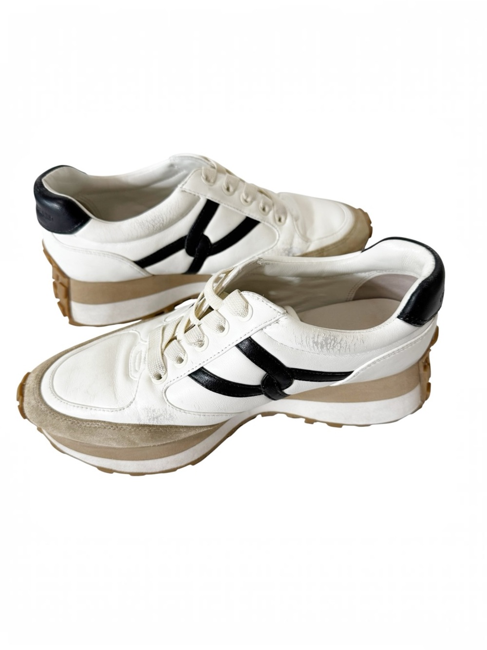 Veronica Beard Valentina Womens Coconut Black Sneakers Size 7.5